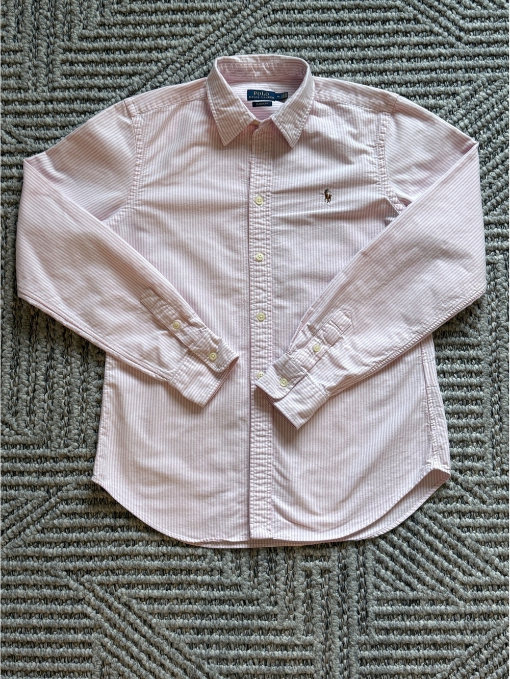 Polo Ralph Lauren Classic Fit Pink Stripe Button-Down Shirt Medium